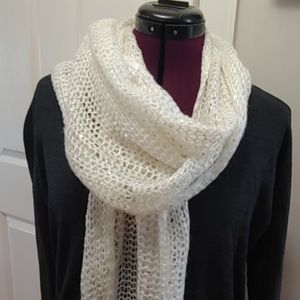 White scarf with silver sequins